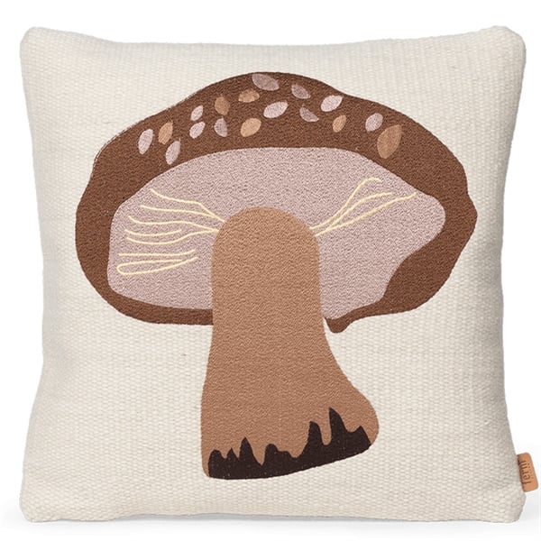Ferm Living Forest Embroidered Pude Porcini