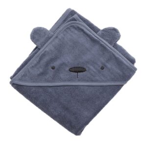 Hættehåndklæde fra Sebra - bjørnen Milo, bramble blue