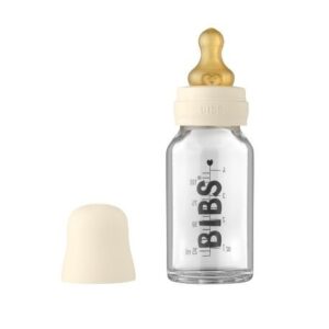 Bibs Baby Glass Bottle, Sutteflaske - Komplet Sæt, 110 Ml. Ivory