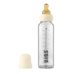 Bibs Baby Glass Bottle, Sutteflaske - Komplet Sæt, 225 Ml. Ivory