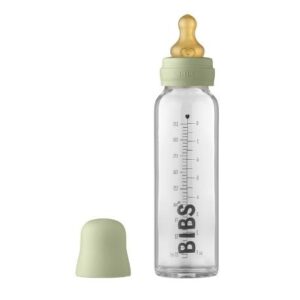 Bibs Baby Glass Bottle, Sutteflaske - Komplet Sæt, 225 Ml. Sage