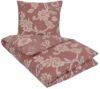 Blomstret sengetøj - 140x220 cm - Diana Rød/brunt sengesæt - Nordstrand Home - Sengebetræk i 100% bomuld