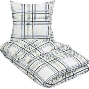 Dobbelt sengetøj 200x200 cm - Check Blue - Sengesæt i microfiber - In Style dobbeltdyne betræk