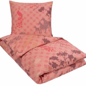 Dobbeltdyne sengetøj 200x220 cm - Happy Horses cherry - Sengesæt i 100% Bomuldssatin - Susanne Schjerning sengetøj