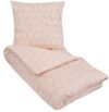 Dobbeltdyne sengetøj 200x220 cm - Leaves Rose - Sengesæt i 100% Økologisk Bomuldssatin - By Night sengelinned
