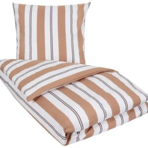 Dobbeltdyne sengetøj 200x220 cm - Rikke brun - Sengesæt i 100% Bomuld - Nordstrand Home dobbelt dynebetræk