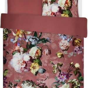 Dobbeltdyne sengetøj 200x200 cm - Fleur Dusty Rose - Sengesæt med 2 design - 100% bomuldssatin - Essenza sengetøj