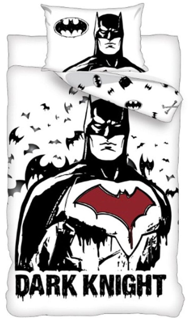 Batman sengetøj - 140x200 cm - Dark knight sengesæt - 2 i 1 design - Sengelinned i 100% bomuld