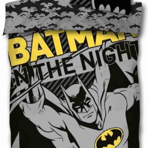 Batman sengetøj - 140x200 cm - In the night - 2 i 1 design - Batman sengesæt i 100% bomuld