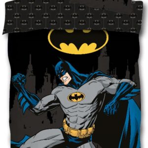 Batman sengetøj - 150x210 cm - Power - Vendbart sengesæt med Batman - Sengelinned i 100% bomuld