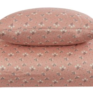 Blomstret sengetøj - 140x200 cm - Summer rosa - 100% Bomuldssatin sengetøj - By Night