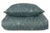 Bomuldssatin sengetøj - 150x210 cm - Hexagon støvet grøn - Vendbar dynebetræk - By Night sengesæt