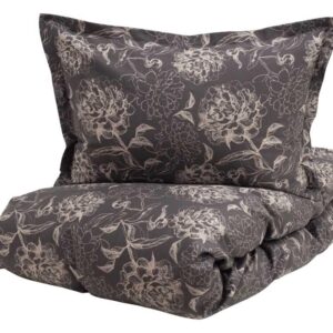 Borås sengetøj - 140x220 cm - Aila black - Sengesæt i 100% bomuldssatin - Borås Cotton sengelinned
