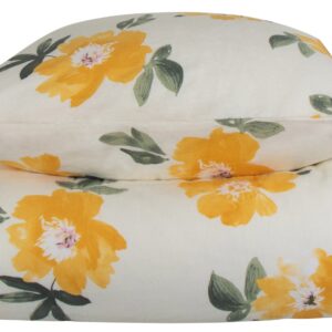 Flonel sengetøj - 140x220 cm - Blomstret sengetøj gul - 100% Bomuld - Gardenia gul - Nordstrand Home sengesæt