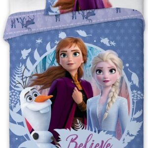 Frozen Junior sengetøj 100x140 cm - Frost 2 Anna og Elsa junior sengesæt - 2 i 1 design - 100% bomuld