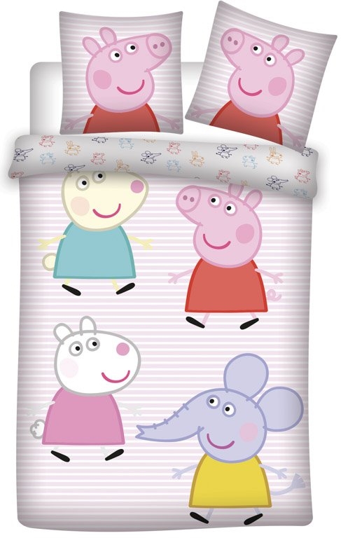 Gurli Gris Junior sengetøj 100x140 cm - Gurli gris og venner - 100% bomuld
