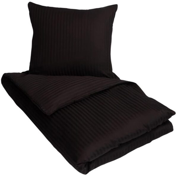Junior sengetøj - 100x140 cm - Sort sengesæt junior - 100% bomuldssatin
