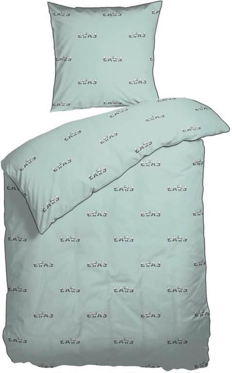 Mint grøn junior sengetøj 100x140 cm - Mint med panda sengesæt - 100% økologisk bomuld - Night & Day