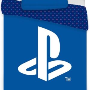 Playstation sengetøj 140x200 cm - Gamer PS5 - Blåt sengetøj - 2 i 1 design - Sengesæt i 100% bomuld - EA Games