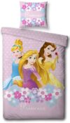 Prinsesse junior sengetøj 100x140 cm - Disney prinsesser sengesæt - 2 i 1 design - 100% bomuld