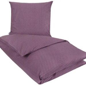 Sengetøj 140x200 cm - Olga lilla - Prikket sengetøj - Dynebetræk i 100% bomuld - Nordstrand Home sengesæt