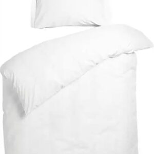 Sengetøj dobbeltdyne 200x220 cm - Opal hvidt sengetøj - 100% Bomuldssatin - Night & Day dobbelt dynebetræk