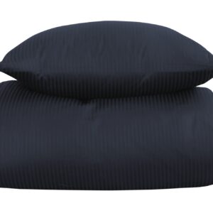 Sengetøj til dobbeltdyne - 200x200 cm - Mørkeblåt sengetøj - Ekstra blødt sengesæt i 100% Egyptisk bomuld - By Borg
