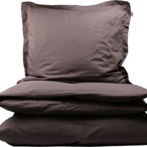 Tempur sengetøj - 140x200 cm - Ensfarvet mørkegråt - 100% Bomuldssatin sengesæt