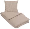 Økologisk sengetøj - 140x220 cm - Ingeborg Brun - Stribet sengetøj i 100% Bomuld - Soft & Pure sengesæt