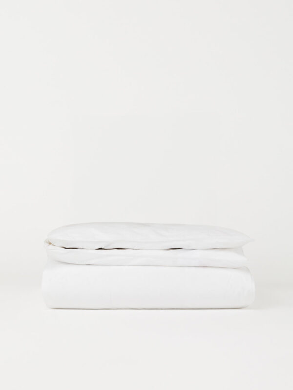 DAWN - Percale Dynebetræk - Bright White - 240x220 cm - 100% økologisk bomuld - Hvidt