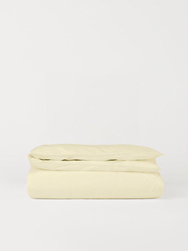 DAWN - Percale Dynebetræk - Elderflower - 140x220 cm - 100% økologisk bomuld - Gult