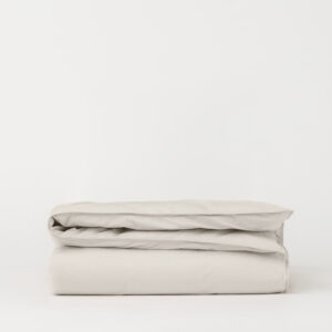 DAWN - Percale Dynebetræk - Ivory - 140x220 cm - 100% økologisk bomuld - Lysegrå