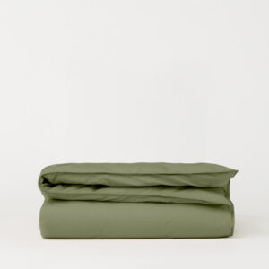 DAWN - Percale Dynebetræk - Olive - 140x220 cm - 100% økologisk bomuld - Army grønt