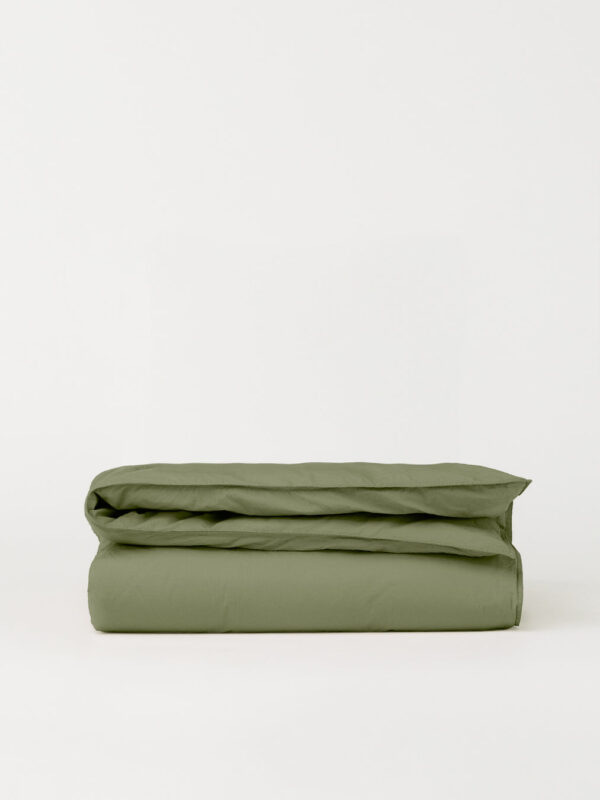 DAWN - Percale Dynebetræk - Olive - 140x220 cm - 100% økologisk bomuld - Army grønt