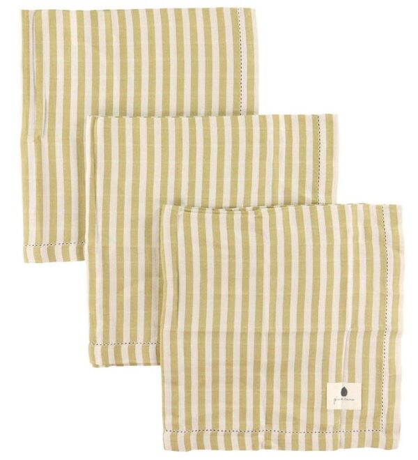 Pine Cone Stofble - 3-pak - 70x70 cm - Edith - Mustard Stripe