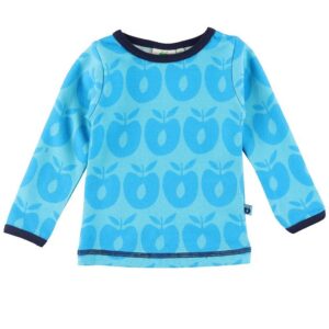 Småfolk Bluse - Uld - Retro Apple - Blue Atoll