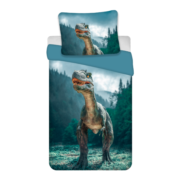 Sengetøj - Adult Size - Dino Blue