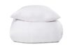 Sengetøj i 100% Bomuldssatin - King Size sengesæt 240x220 cm - Hvidt ensfarvet sengelinned - Borg Living