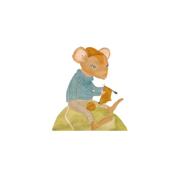 Wallsticker Ella the knitter - Brown