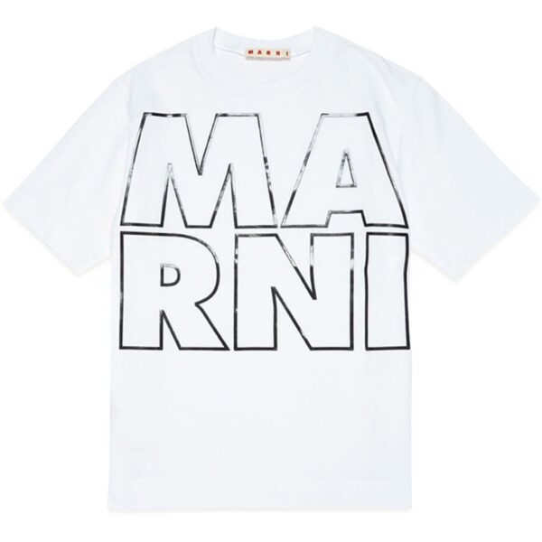 Marni White Logo T-shirt - Str. 8 år