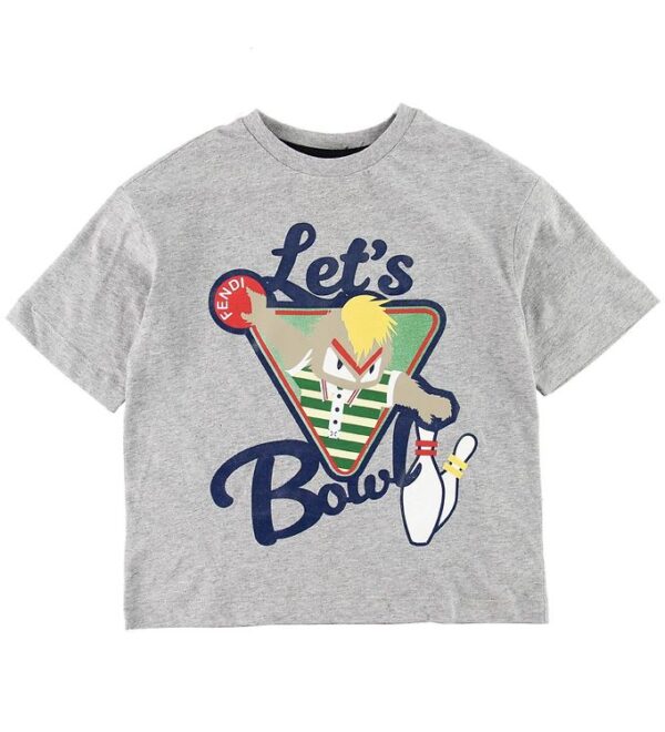 Fendi Kids T-shirt - Gråmeleret m. Bowling