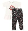 Moschino Sæt - T-shirt/Leggings - Hvid/Sort m. Print