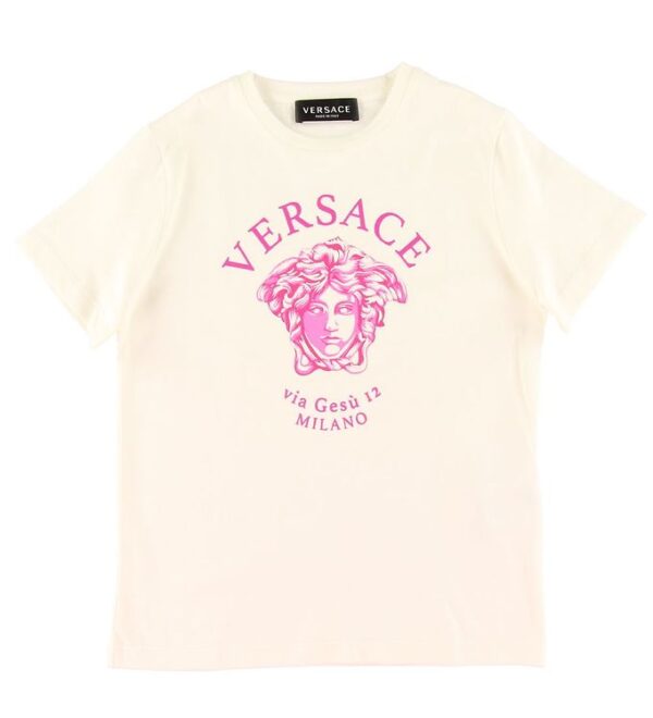 Versace T-shirt - Hvid m. Pink Logo