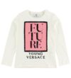 Young Versace Bluse - Hvid m. Rosa Print/Pailletter