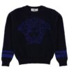 Young Versace Bluse - Uld - Navy m. Logo