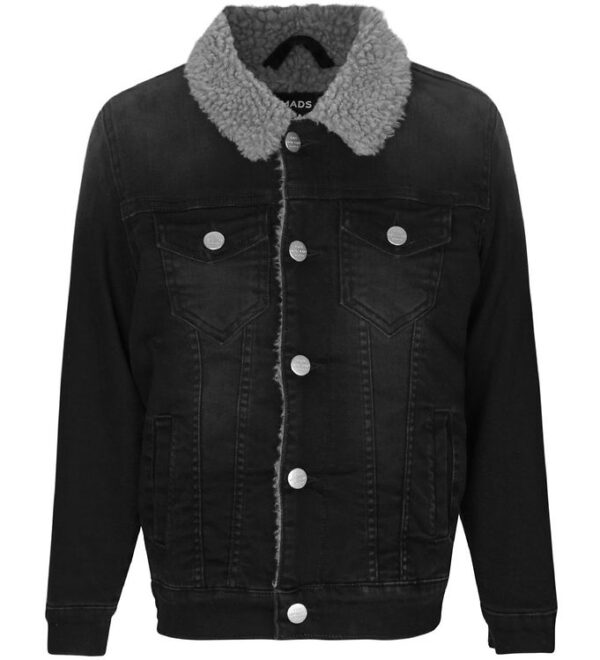 Mads Nørgaard Denimjakke m. For - Ziggilo Sherpa - Sort Denim