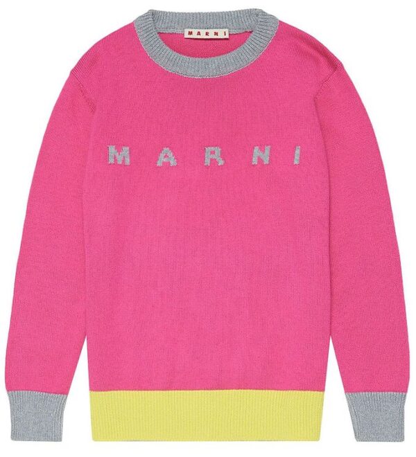 Marni Bluse - Strik - Pink m. Gråmeleret/Gul