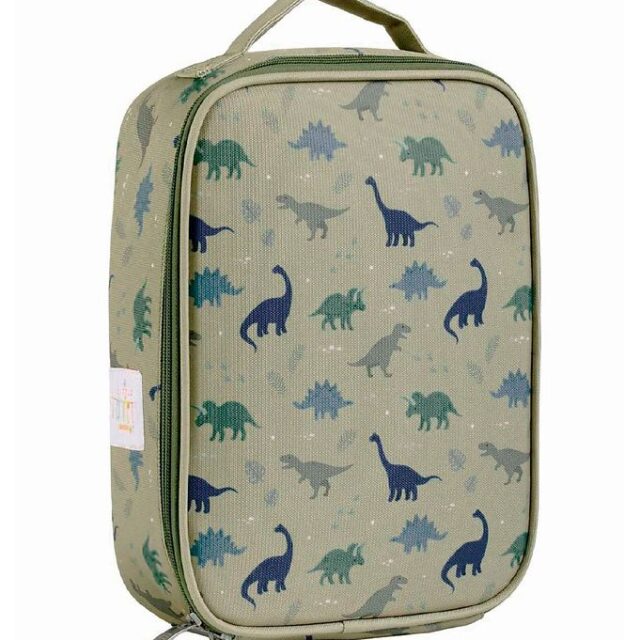 A Little Lovely Company Køletaske - Grøn m. Dinosaur