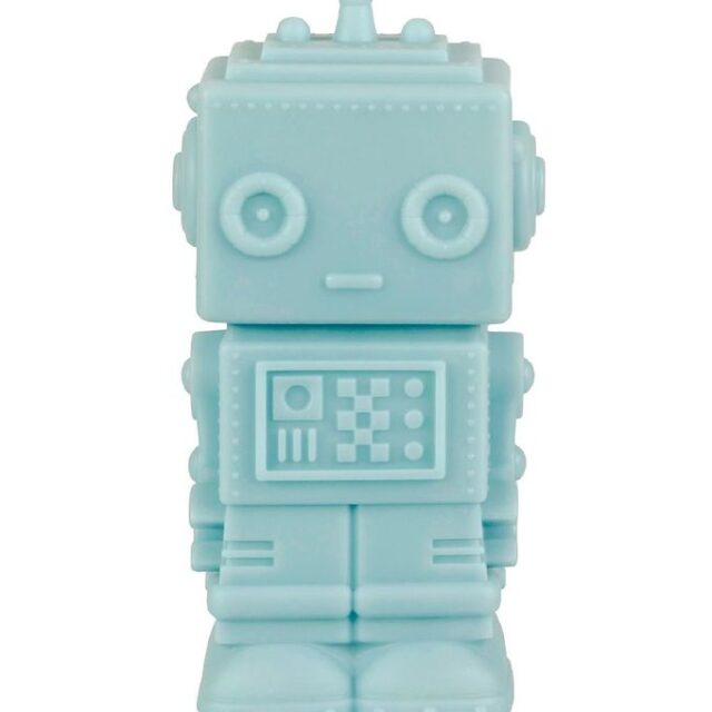 A Little Lovely Company Lampe - 14 cm - Robot - Smoky Blue
