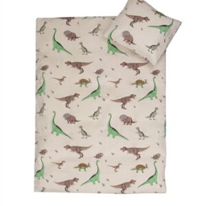 Baby sengetøj 70x100 cm - OEKO-TEX® Certificeret - Dinosaurer print - 100% Bomulds sengesæt
